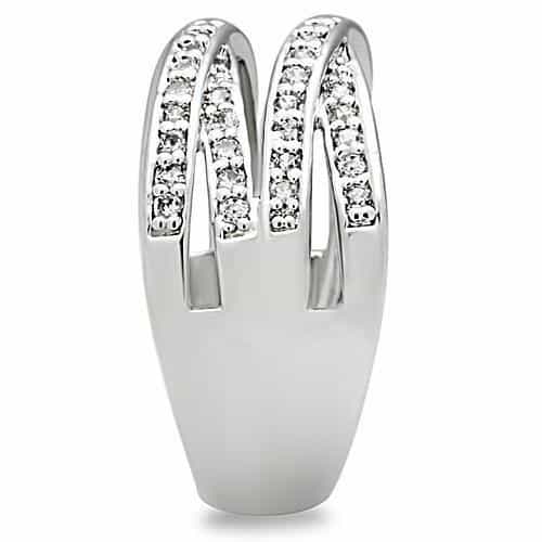 Brass CZ Triple Wave Band Ring | The Stainless Jewelry view 8