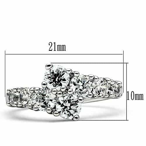 Brass CZ Five-Stone Graduated Beaded Band Ring view 6