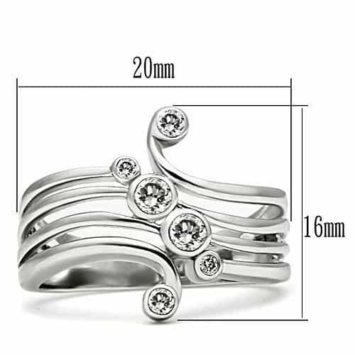Brass CZ Triple Bezel Open Multi-Band Ring view 6