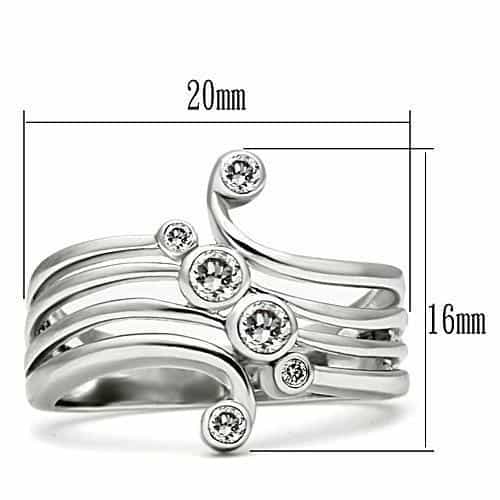 Brass CZ Triple Bezel Open Multi-Band Ring view 2