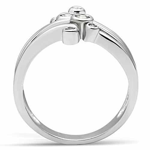 Brass CZ Triple Bezel Open Multi-Band Ring view 3