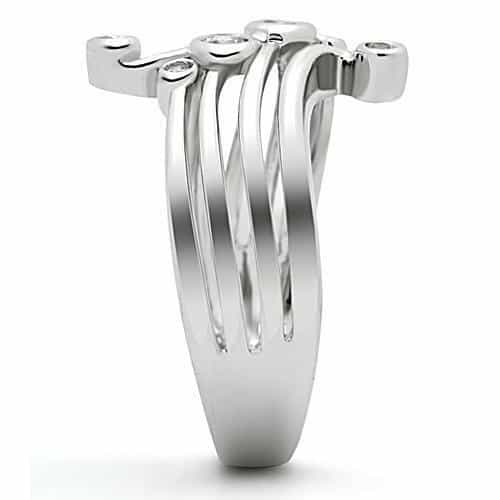Brass CZ Triple Bezel Open Multi-Band Ring view 4