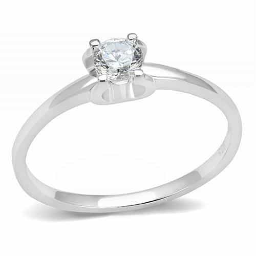 Sterling Silver Solitaire Prong Ring | The Stainless Jewelry view 5