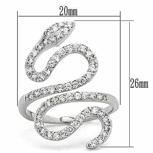 Brass CZ Pavé Snake Wrap Ring | The Stainless Jewelry view 6
