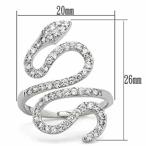 Brass CZ Pavé Snake Wrap Ring | The Stainless Jewelry view 2