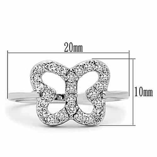 Brass CZ Open Butterfly Pavé Ring | The Stainless Jewelry view 5