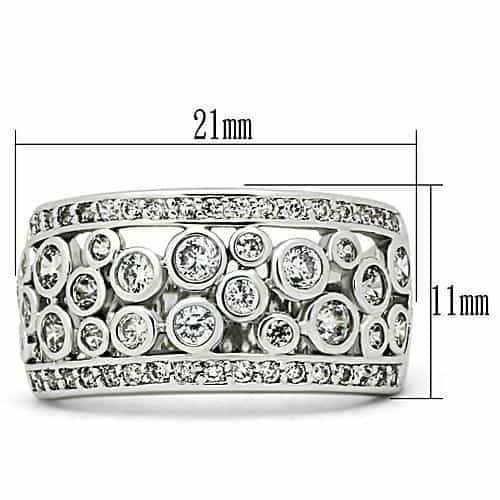 Brass CZ Bezel Multi-Row Wide Dome Ring | The Stainless Jewelry view 5