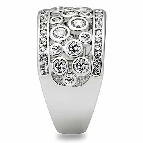 Brass CZ Bezel Multi-Row Wide Dome Ring | The Stainless Jewelry view 6