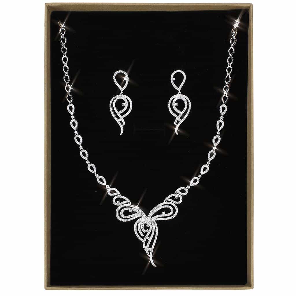 Brass CZ Scroll Vine Drop Set | The Stainless Jewelry view 7