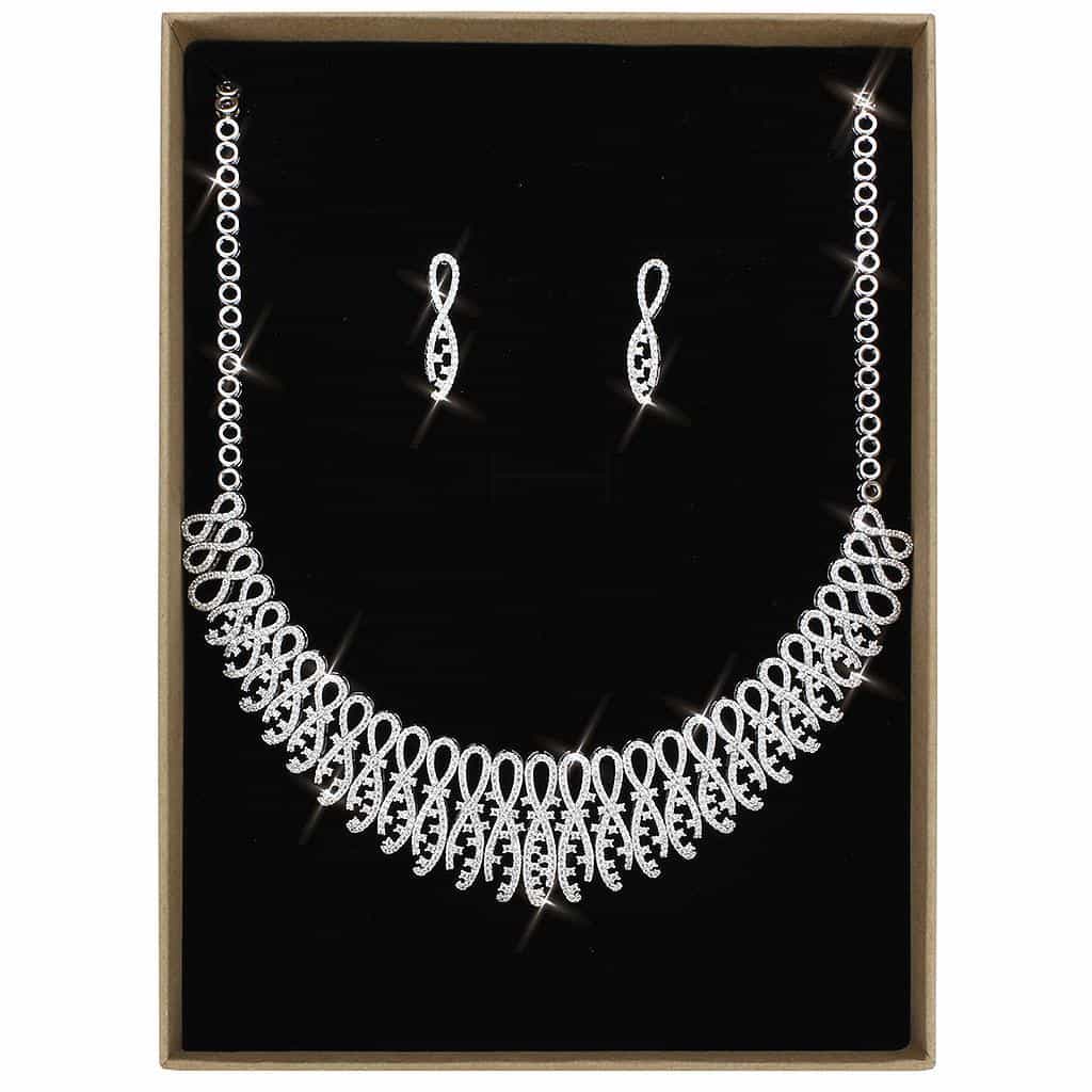 Brass CZ Woven Fringe Scallop Bib Set Ring view 1