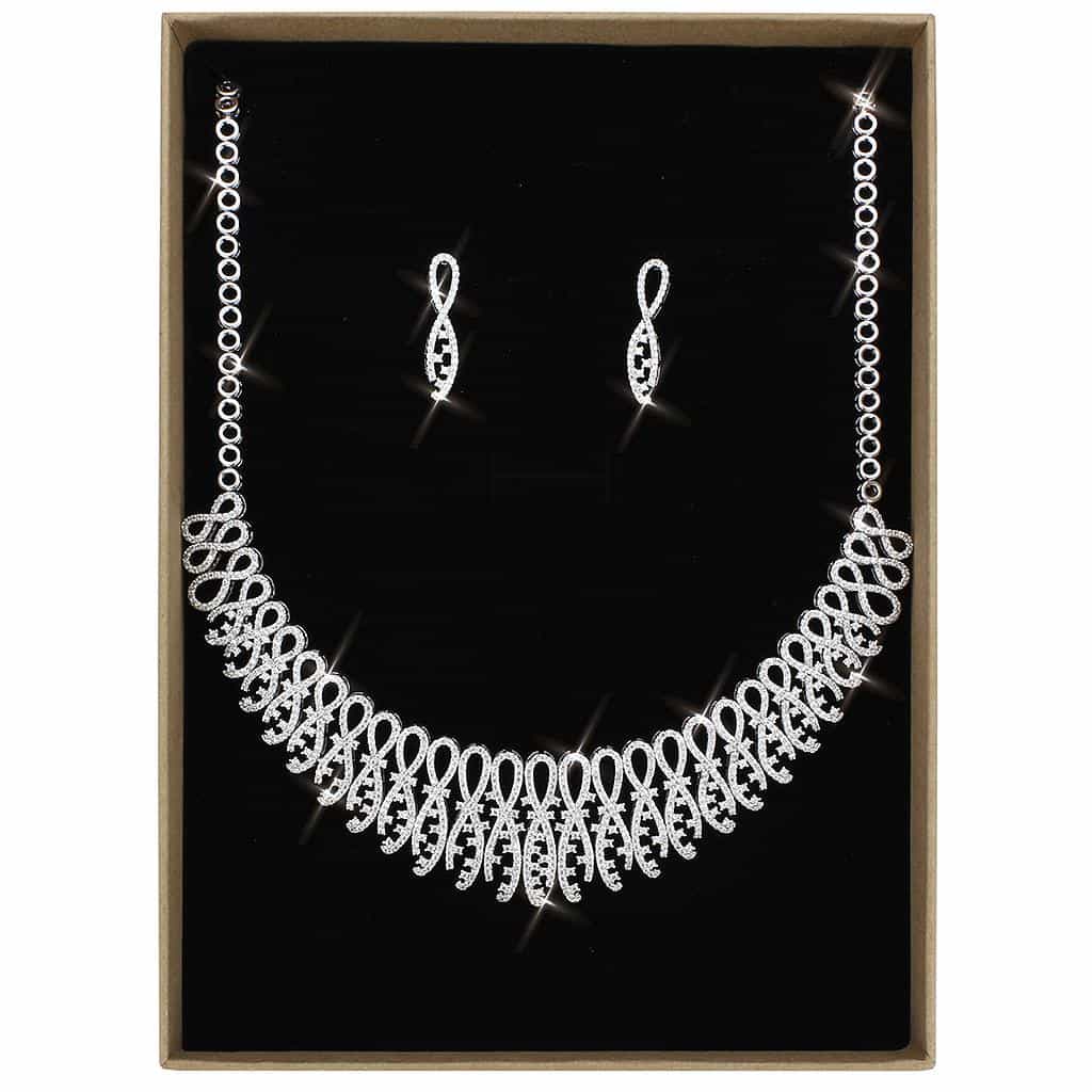 Brass CZ Woven Fringe Scallop Bib Set Ring view 7