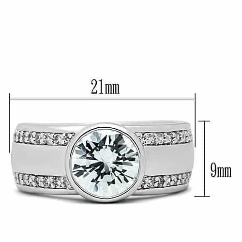 Brass CZ Round Bezel Pavé Wide Band Ring | The Stainless Jewelry view 6