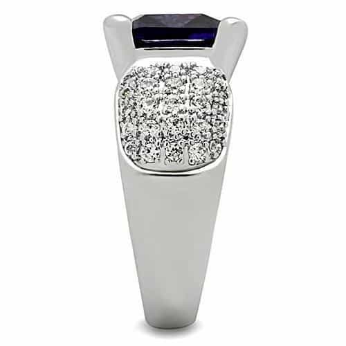 Brass Amethyst Princess-Cut Pavé Wide Ring view 8