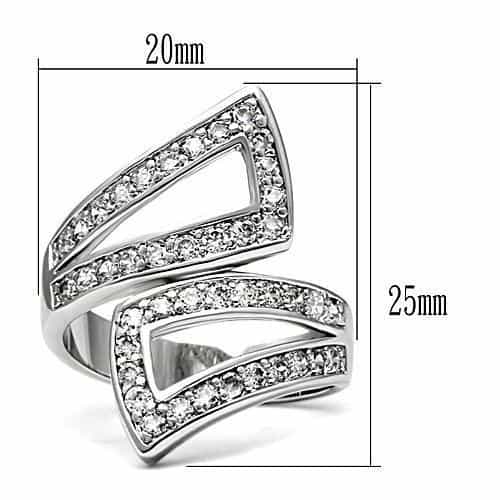 Brass CZ Pavé Open Chevron Split Ring | The Stainless Jewelry view 2