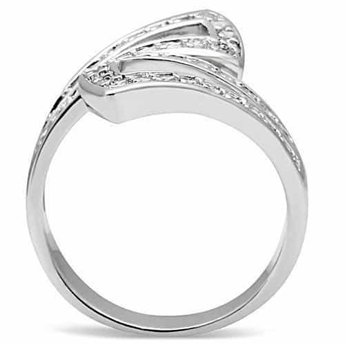Brass CZ Pavé Open Chevron Split Ring | The Stainless Jewelry view 3