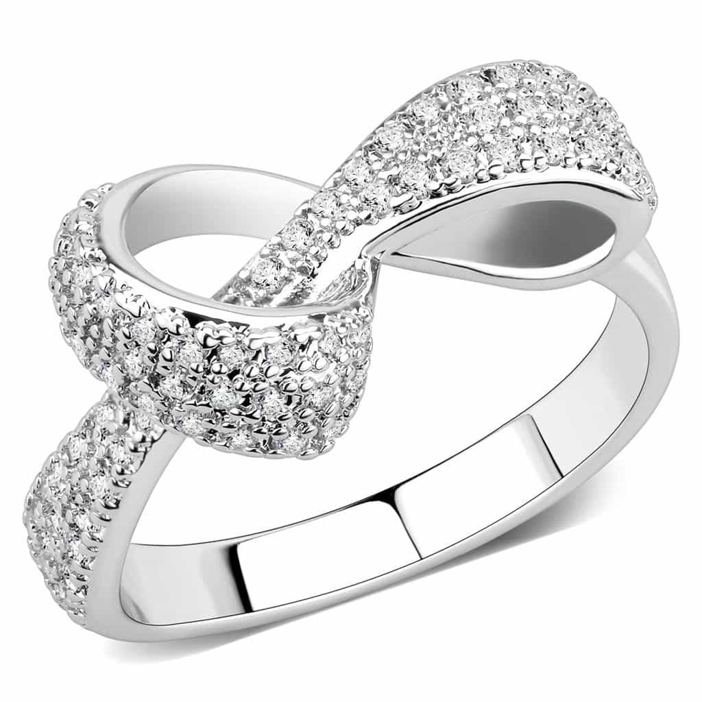 Brass CZ Pavé Twisted Knot Wide Ring | The Stainless Jewelry view 7