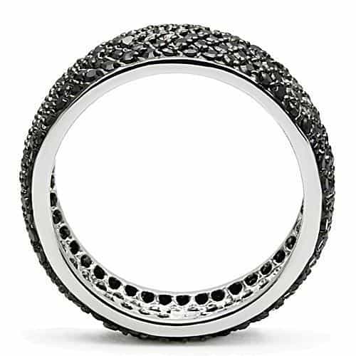 Brass Black CZ Full Pavé Wide Eternity Ring view 7