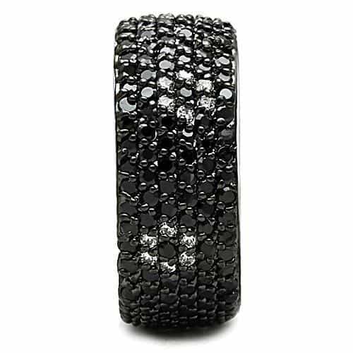 Brass Black CZ Full Pavé Wide Eternity Ring view 8