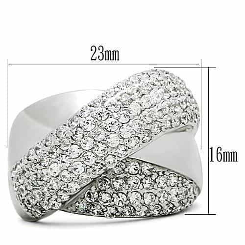 Brass CZ Pavé Wide Crossover Dome Ring | The Stainless Jewelry view 6