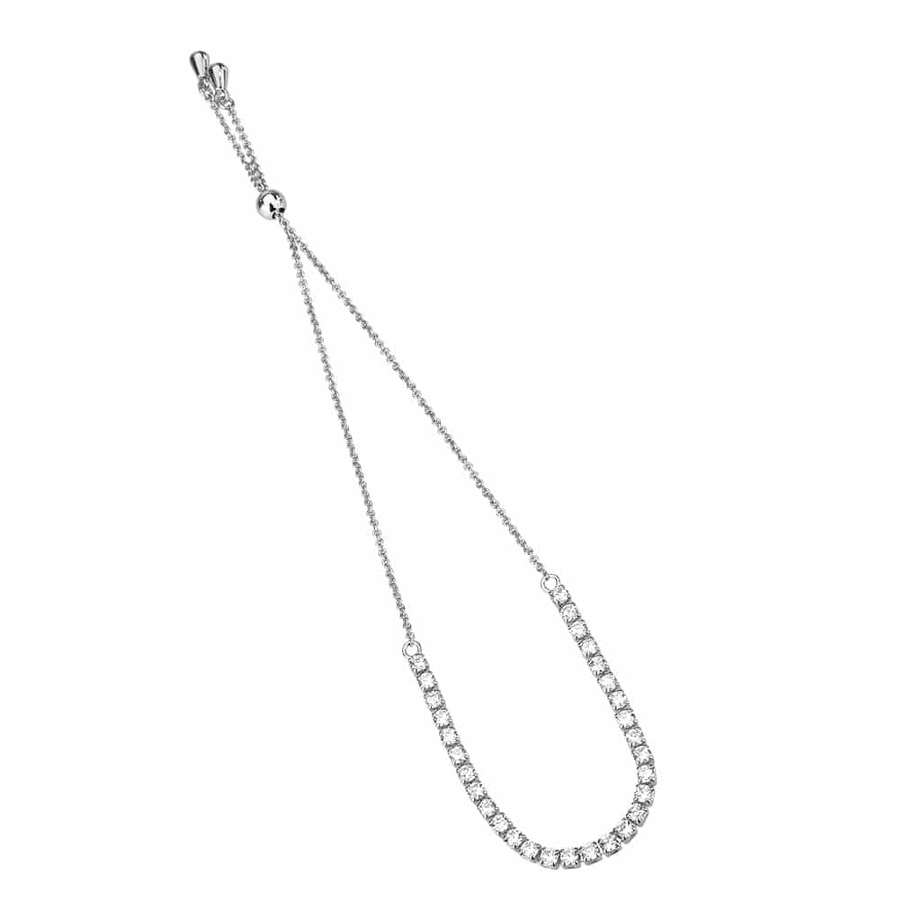 Brass CZ Tennis Adjustable Bolo Bracelet | The Stainless Jewelry view 3