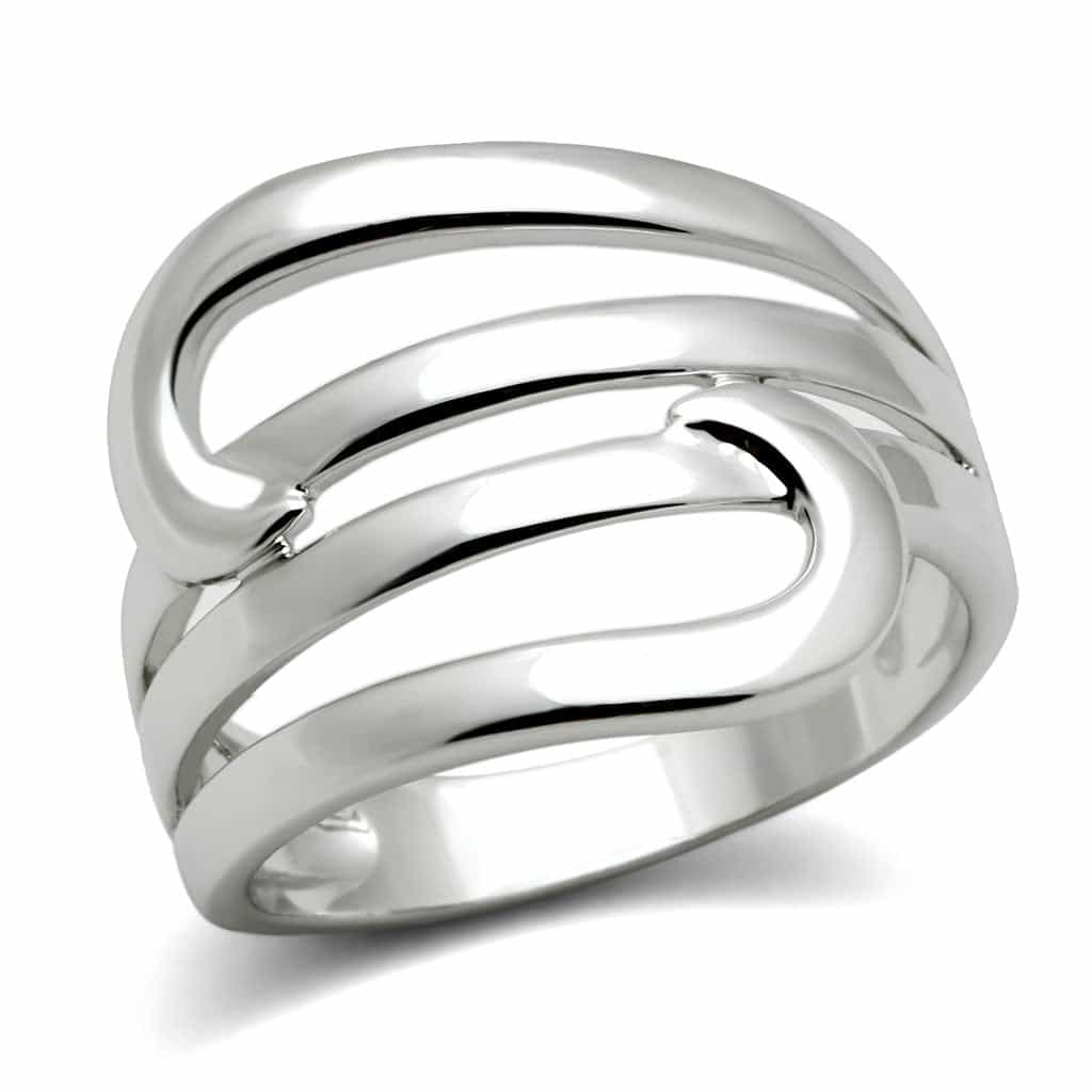 Brass Polished Triple Wave Bypass Ring | The Stainless Jewelry view 5