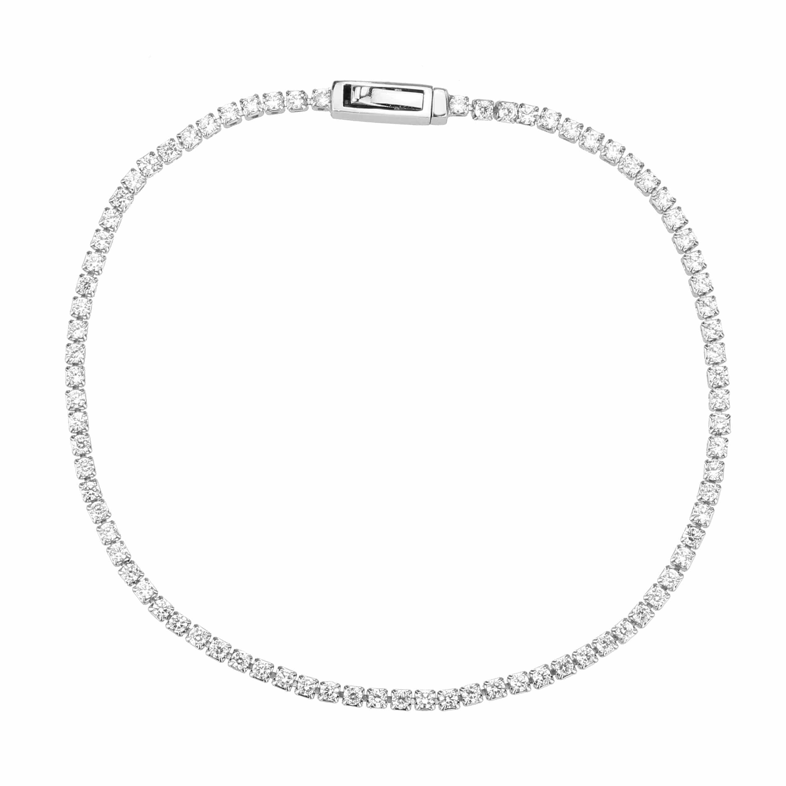 Brass CZ Round Tennis Magnetic Clasp Bracelet view 3
