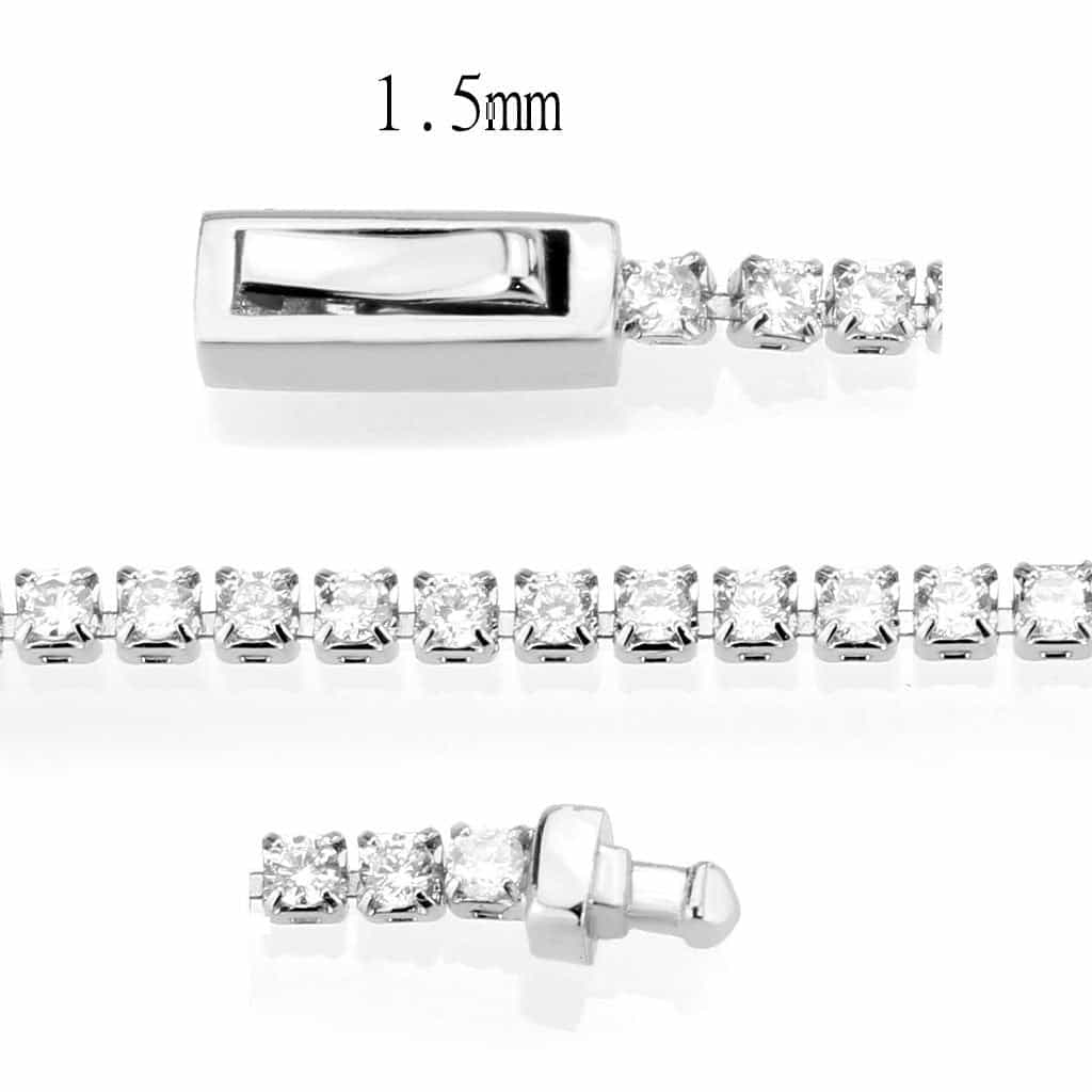 Brass CZ Round Tennis Magnetic Clasp Bracelet view 4