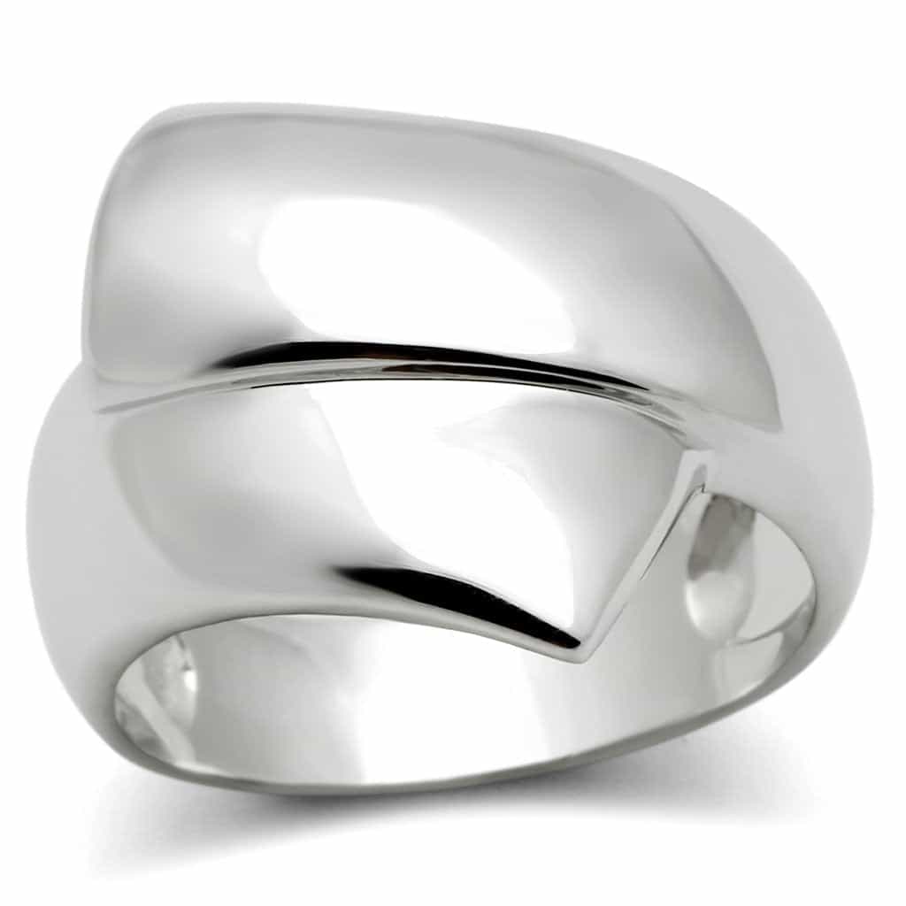 Brass Polished Asymmetric Wave Wide Ring | The Stainless Jewelry view 1