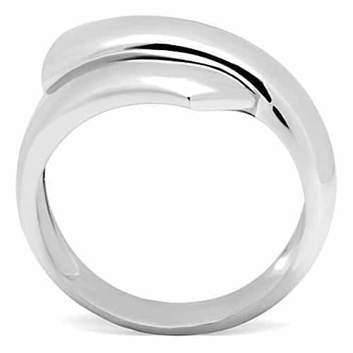 Brass Polished Asymmetric Wave Wide Ring | The Stainless Jewelry view 7