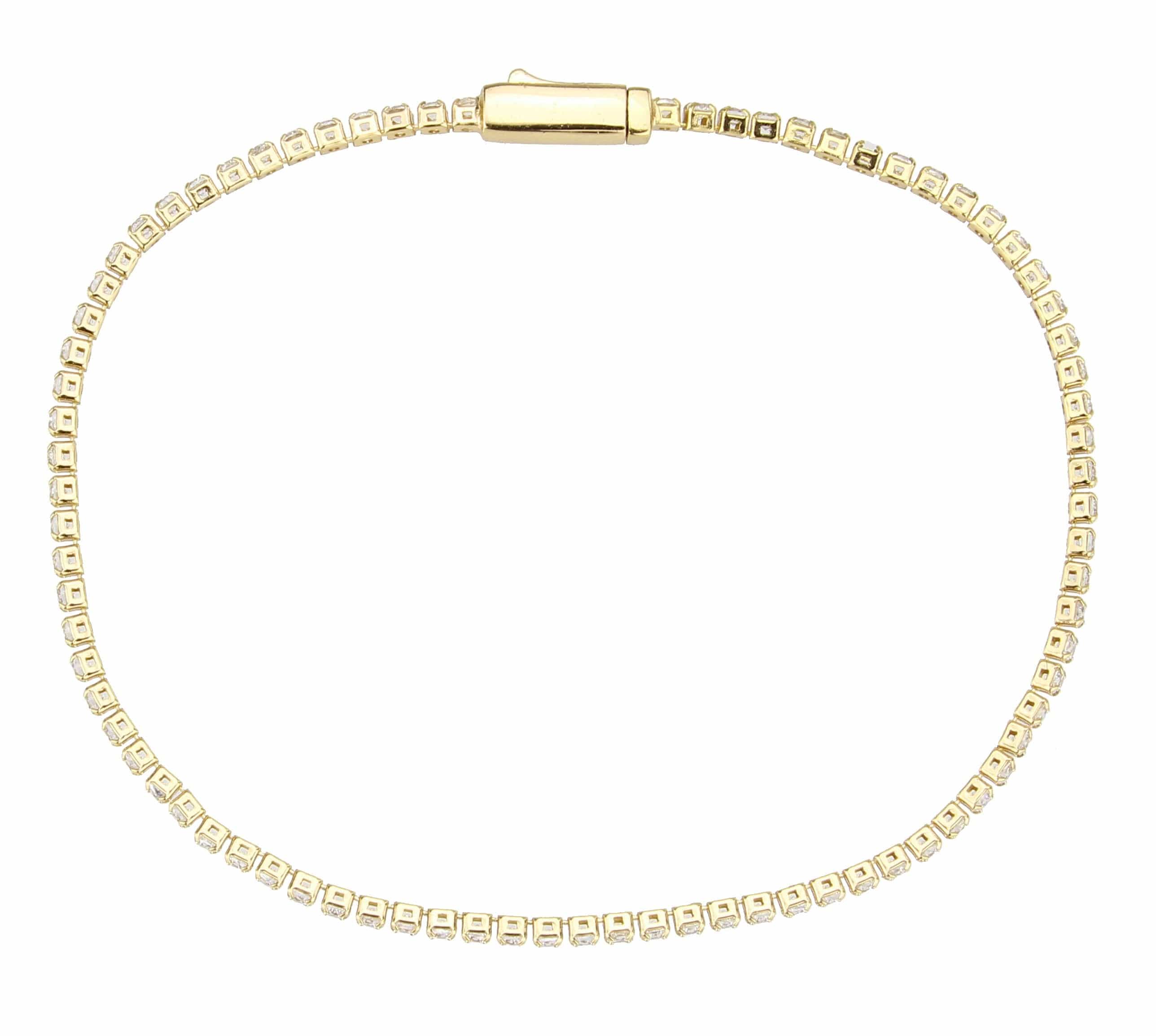 Brass Gold CZ Round Tennis Magnetic Clasp Bracelet view 6