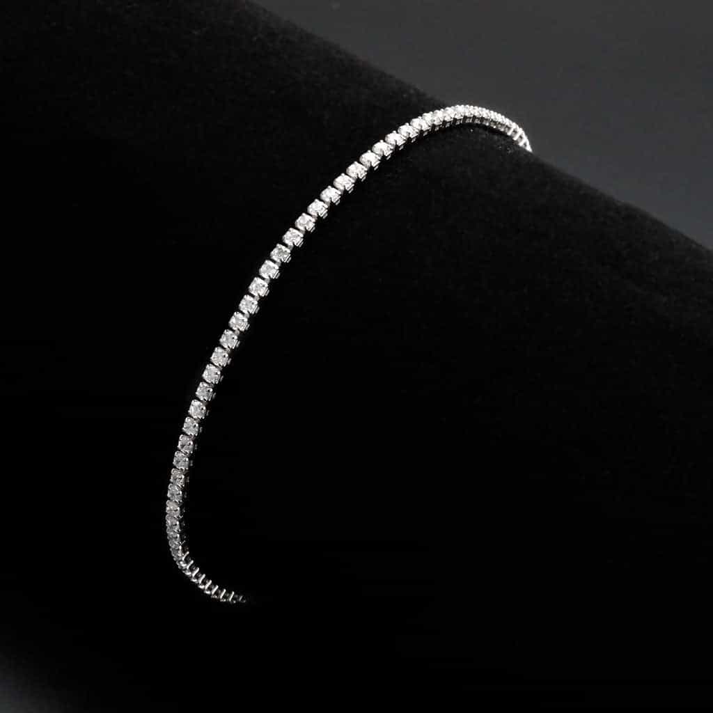 Brass CZ Round Tennis Magnetic Bracelet | The Stainless Jewelry view 2