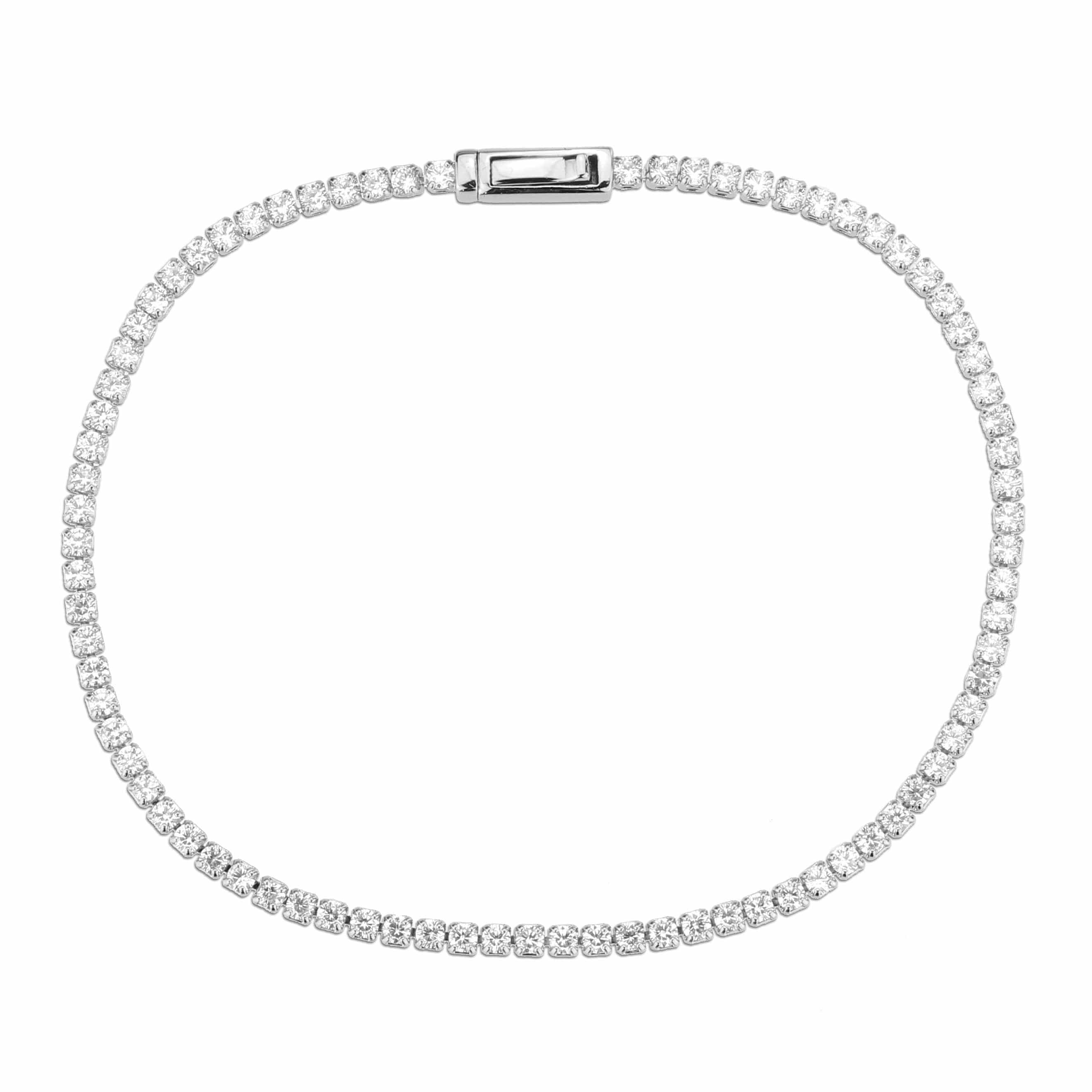 Brass CZ Round Tennis Magnetic Bracelet | The Stainless Jewelry view 3