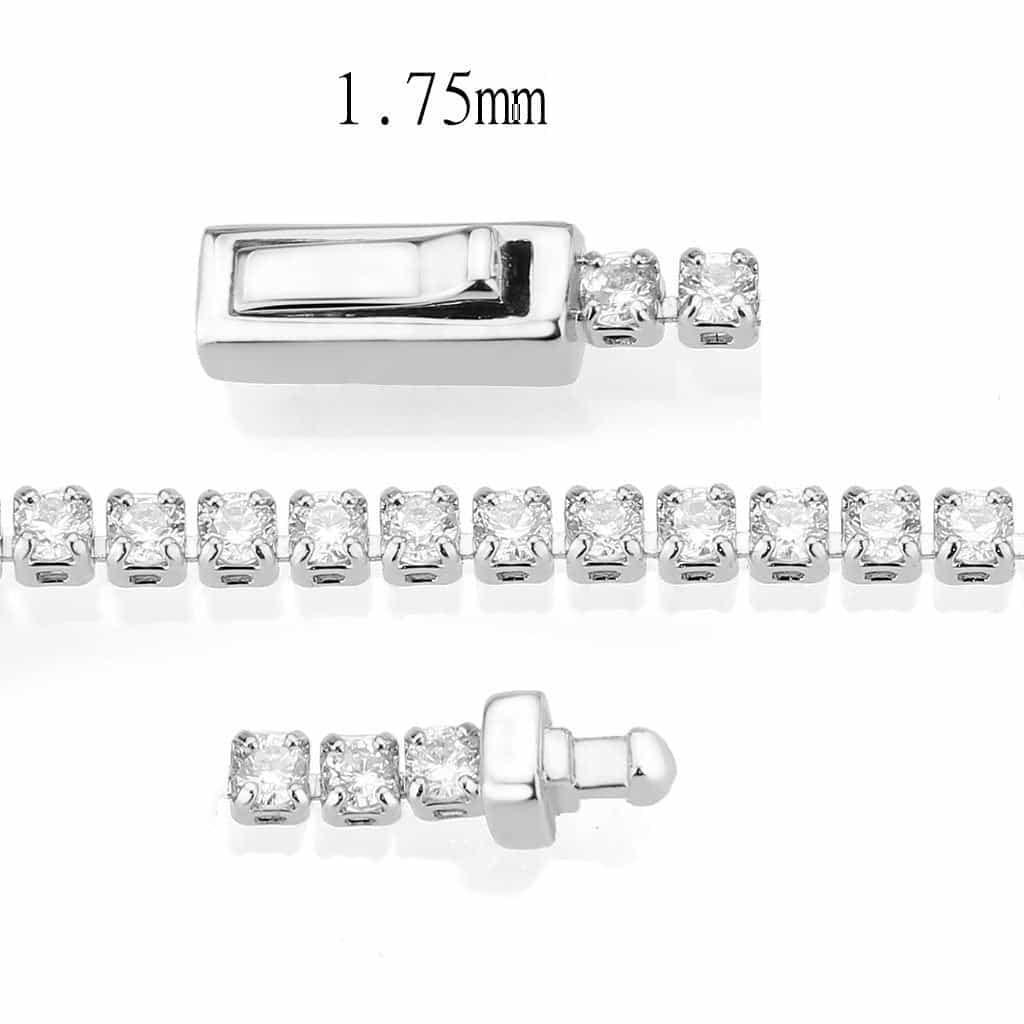 Brass CZ Round Tennis Magnetic Bracelet | The Stainless Jewelry view 4