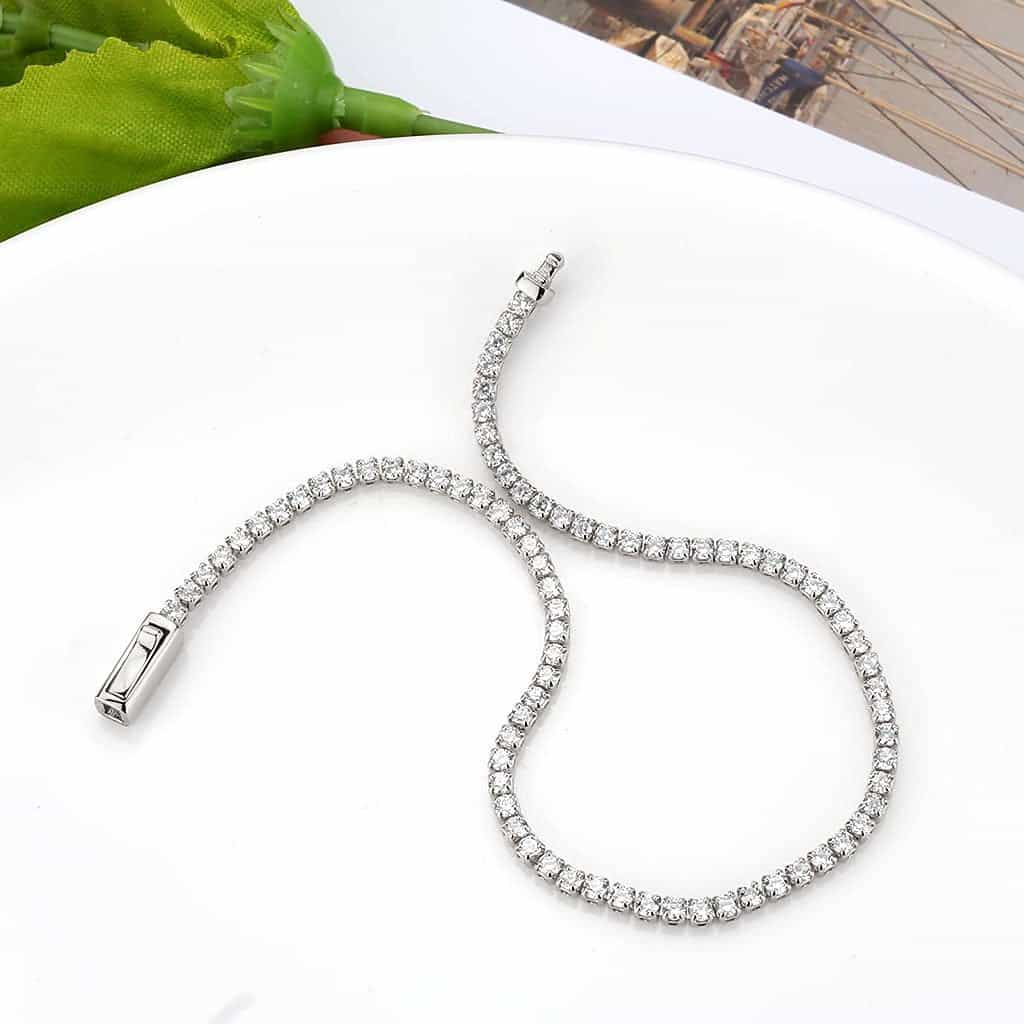 Brass CZ Round Tennis Magnetic Bracelet | The Stainless Jewelry view 5