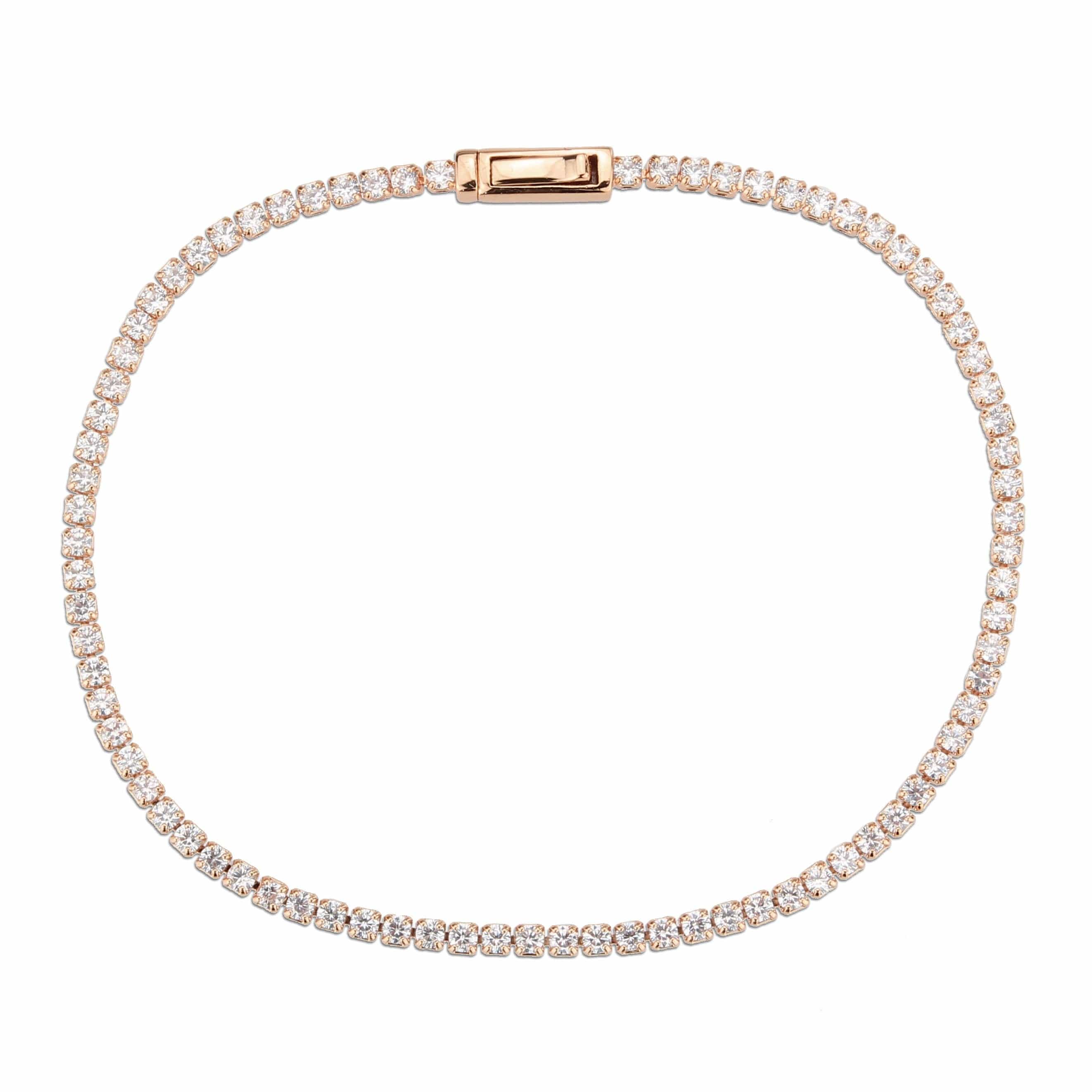 Brass Rose Gold CZ Round Tennis Magnetic Large Ring view 3