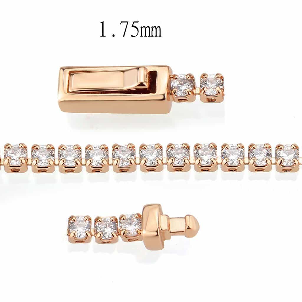 Brass Rose Gold CZ Round Tennis Magnetic Large Ring view 4