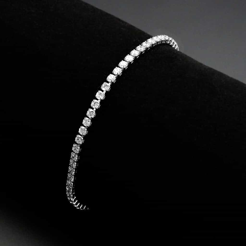 Brass CZ Square Tennis Magnetic Bracelet | The Stainless Jewelry view 2