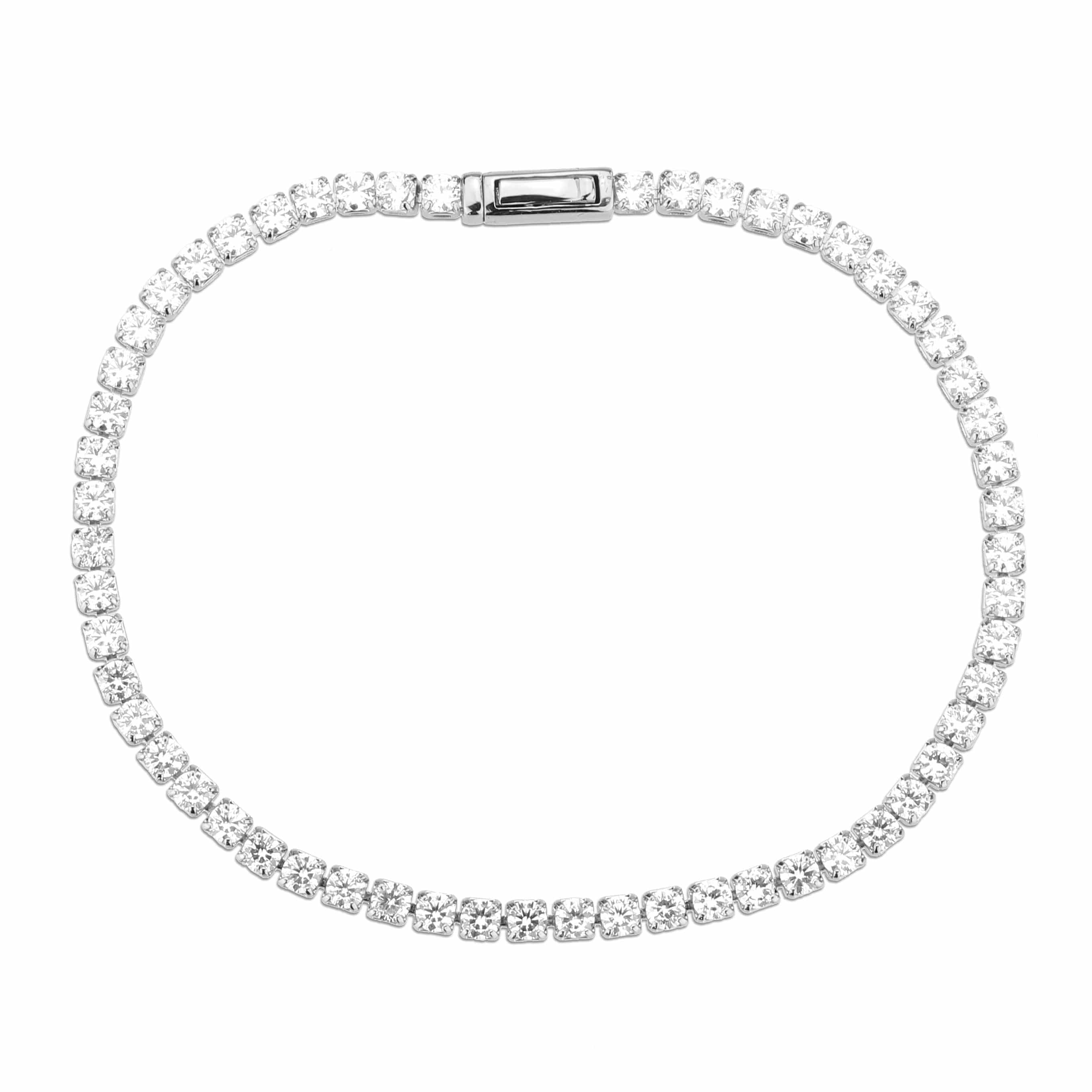 Brass CZ Square Tennis Magnetic Bracelet | The Stainless Jewelry view 3
