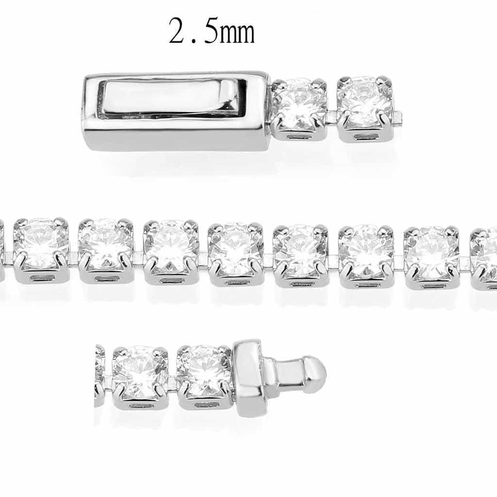 Brass CZ Square Tennis Magnetic Bracelet | The Stainless Jewelry view 4