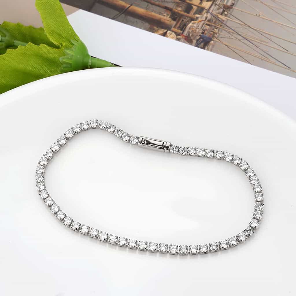 Brass CZ Square Tennis Magnetic Bracelet | The Stainless Jewelry view 5