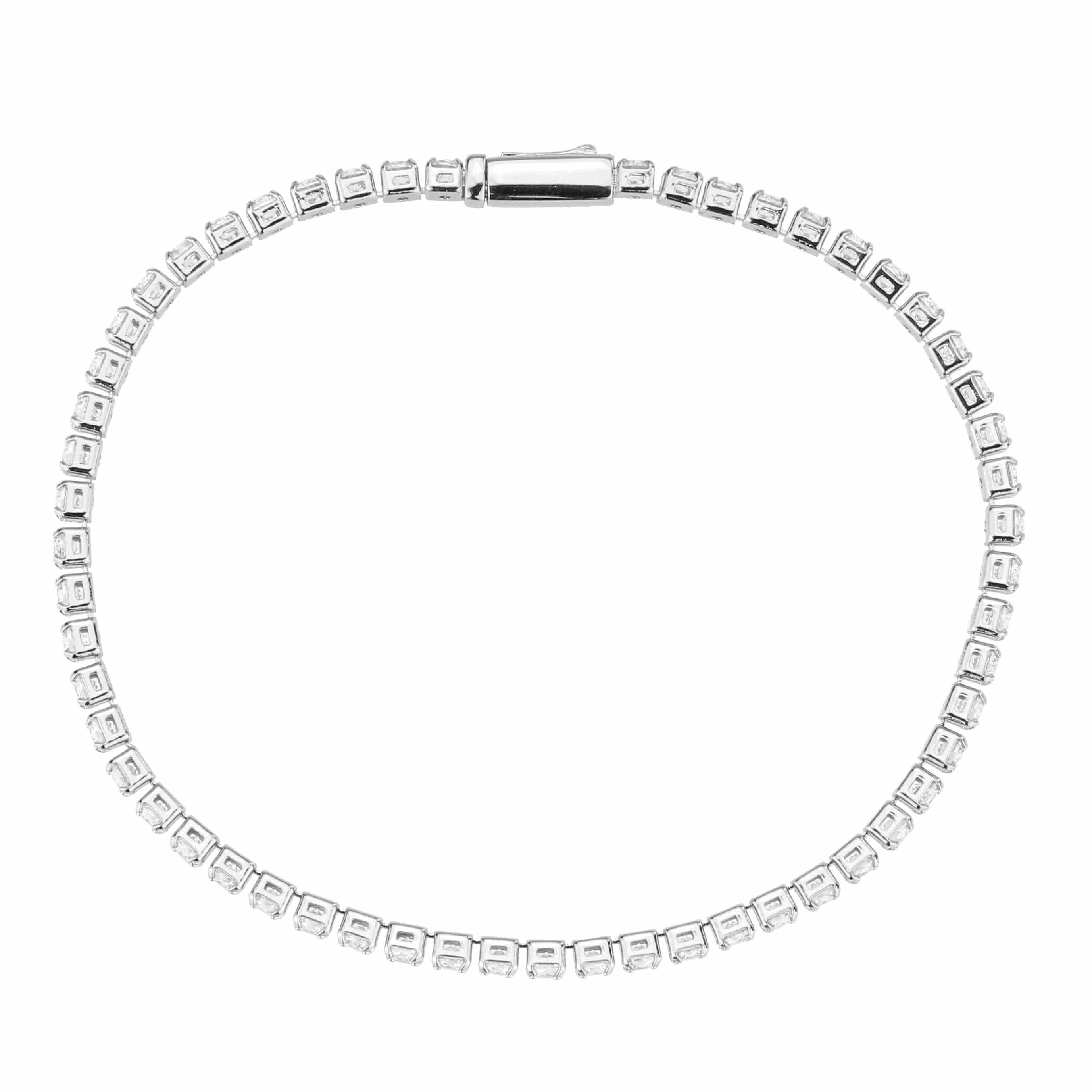 Brass CZ Square Tennis Magnetic Bracelet | The Stainless Jewelry view 6