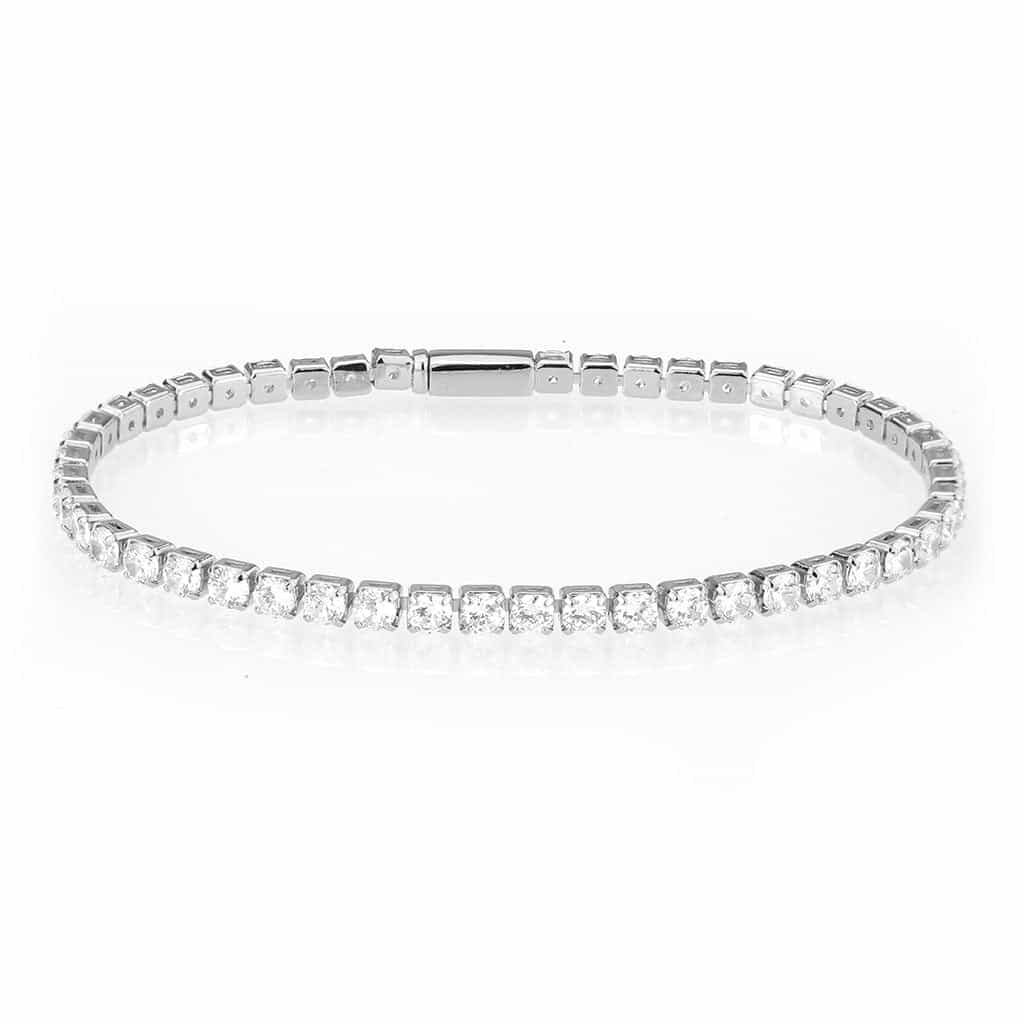 Brass CZ Round Tennis Clasp Bracelet | The Stainless Jewelry view 1