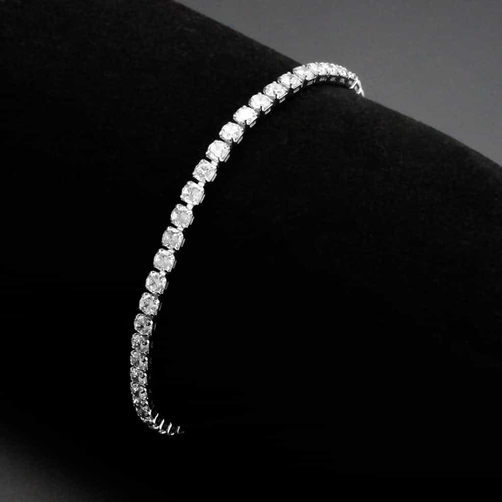 Brass CZ Round Tennis Clasp Bracelet | The Stainless Jewelry view 2