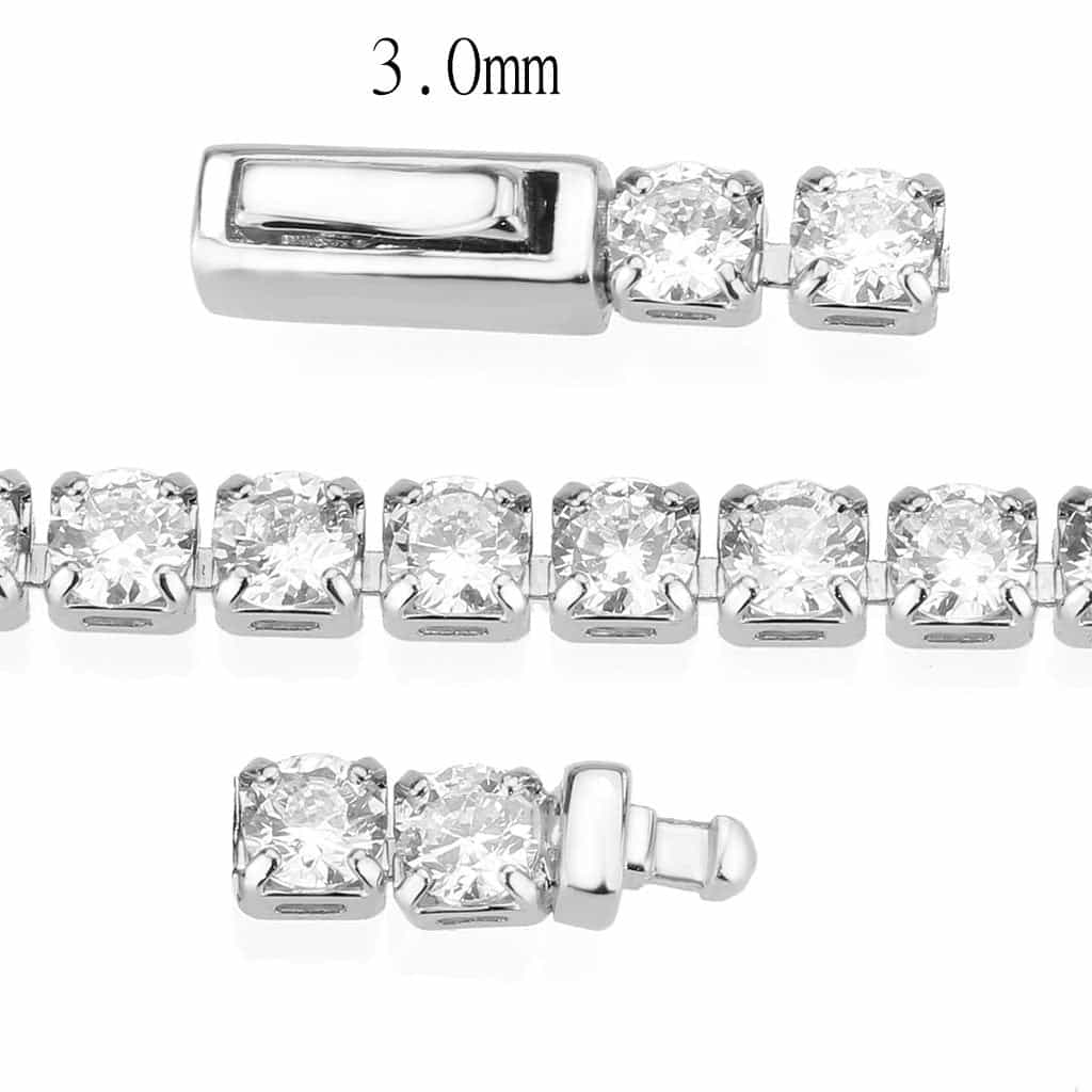 Brass CZ Round Tennis Clasp Bracelet | The Stainless Jewelry view 4