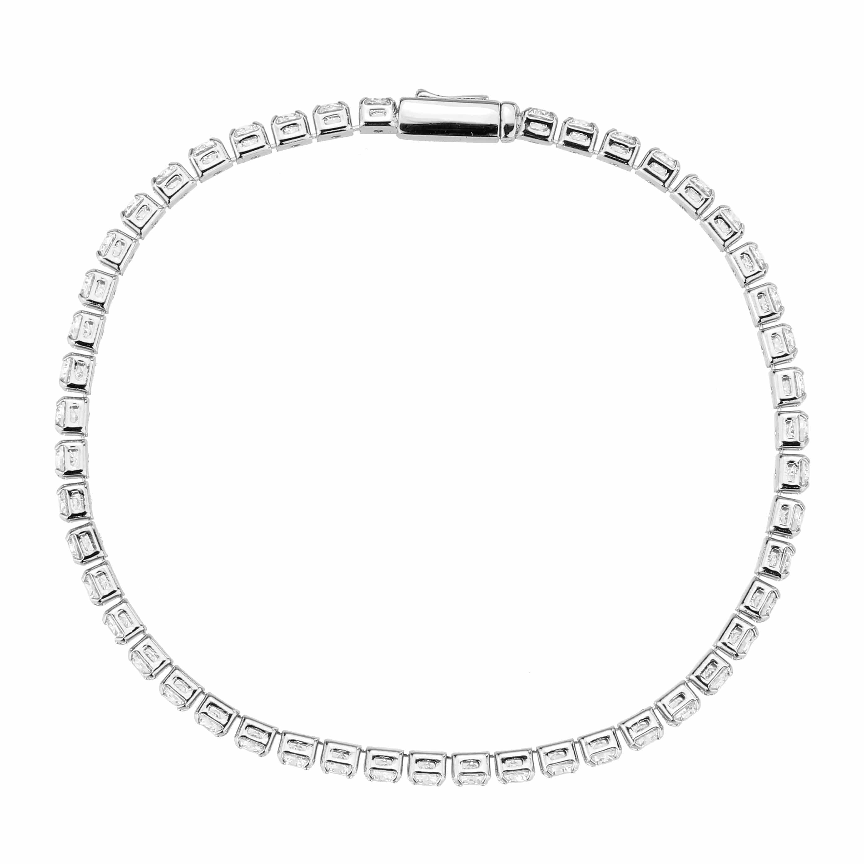 Brass CZ Round Tennis Clasp Bracelet | The Stainless Jewelry view 6