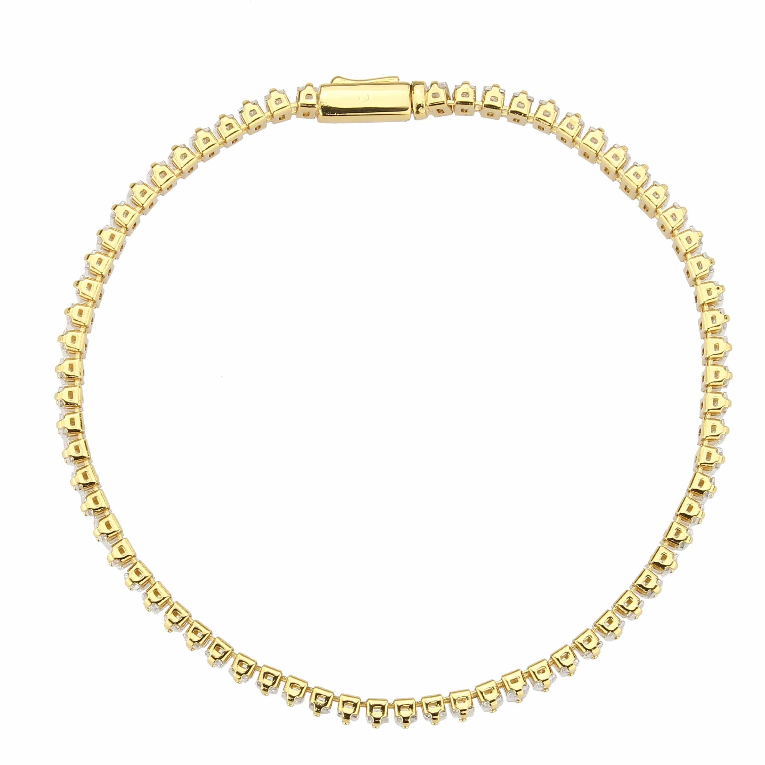 Brass Gold CZ Baguette Tennis Magnetic Bracelet view 6
