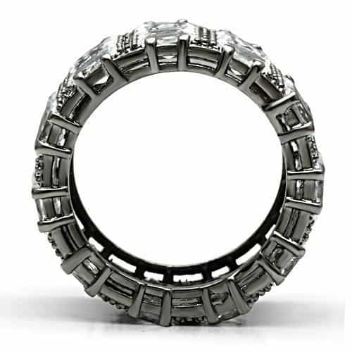 Brass Black CZ Full Pavé Wide Dome Cocktail Ring view 3