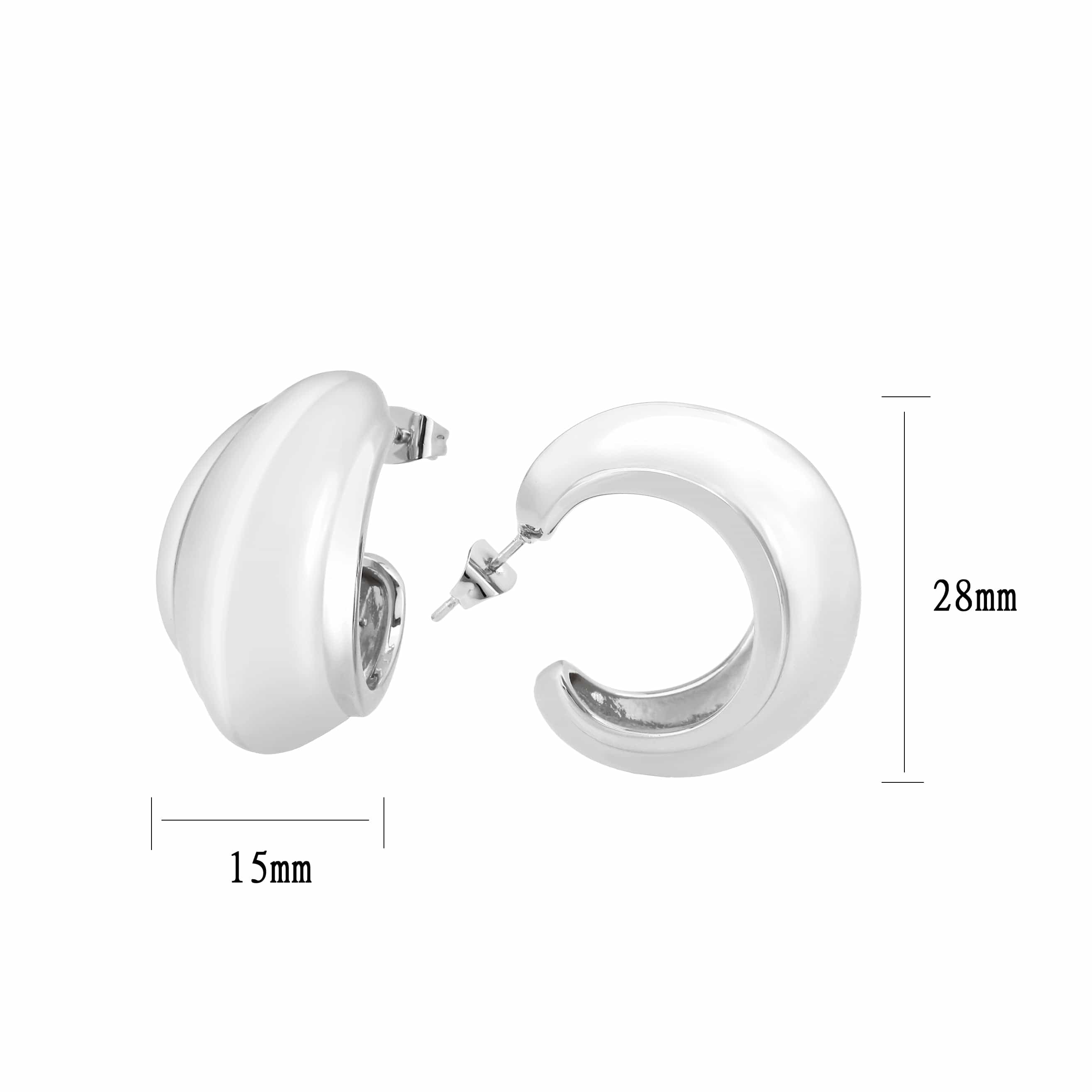Brass Polished Wide Dome Hoop Ring view 2