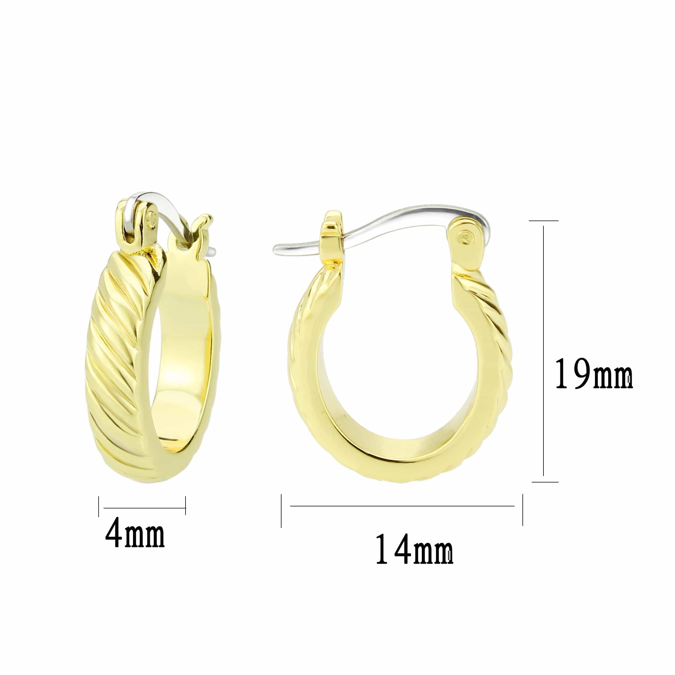 Brass Gold Twisted Cable Hoop Earrings | The Stainless Jewelry view 2