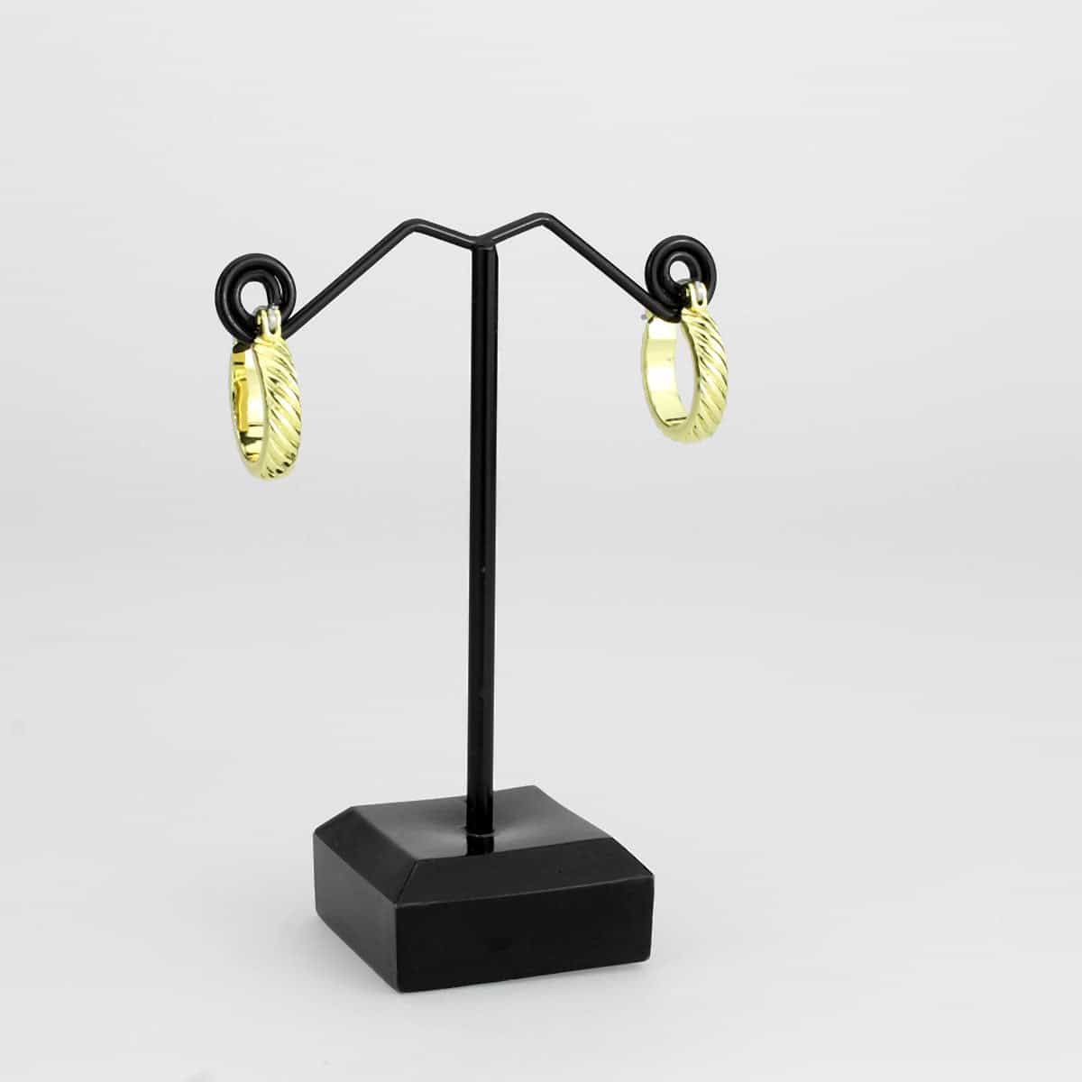 Brass Gold Twisted Cable Hoop Earrings | The Stainless Jewelry view 3